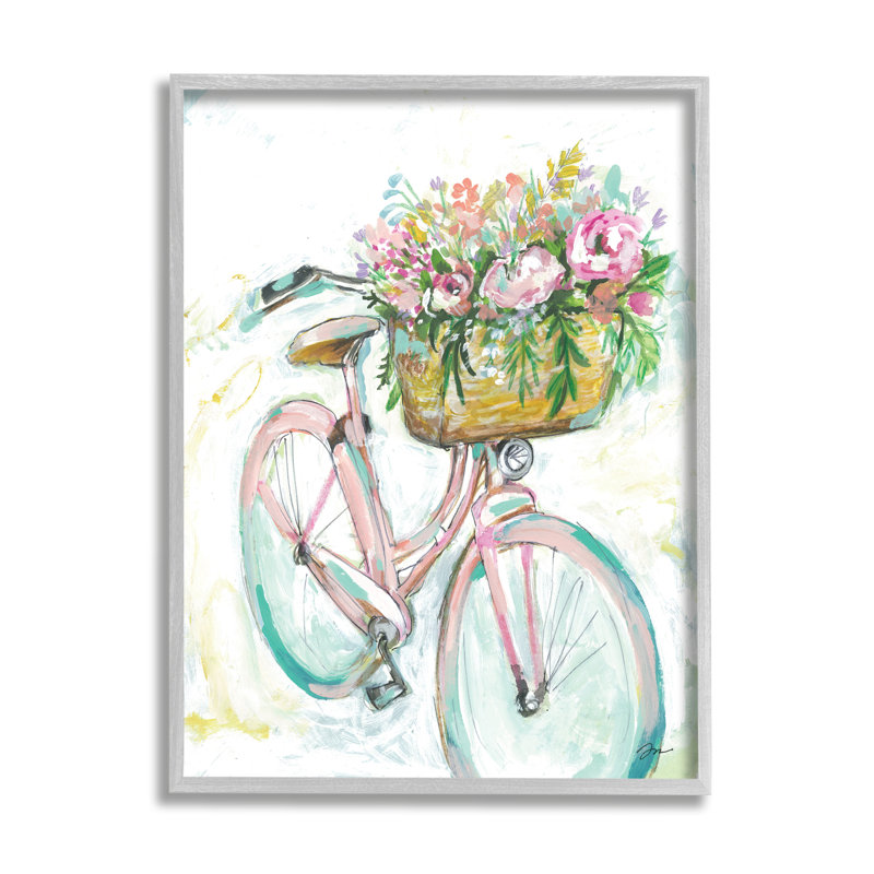 Ressort de vélo rétro parisien, H 16 po x l 16 po x P 1,5 po, Estampe numérique Farmhouse