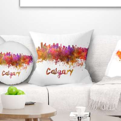 Calgary Skyline - oreiller imprimé paysage urbain