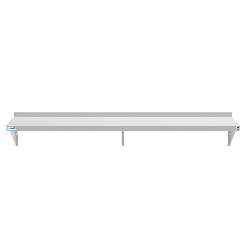 72" Stainless Steel Wall Mount Shelf with Brackets