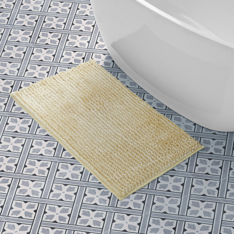 Laura Ashley Butter Chenille Bath Rug, 20" W x 34" L, Yellow