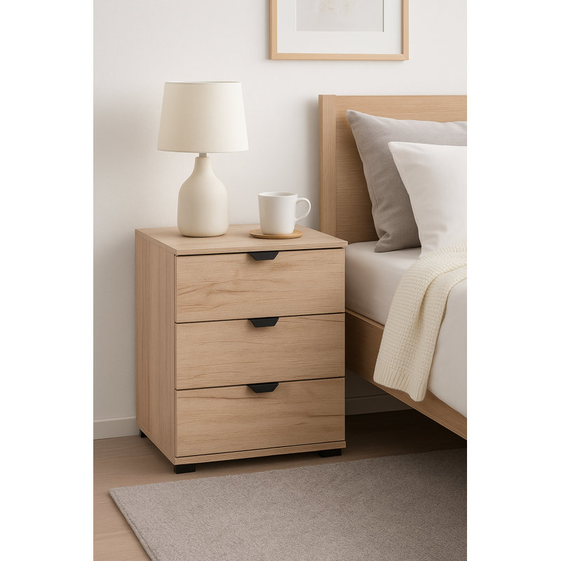 Camalla 45cm W Manufactured Wood Bedside Table, Brown