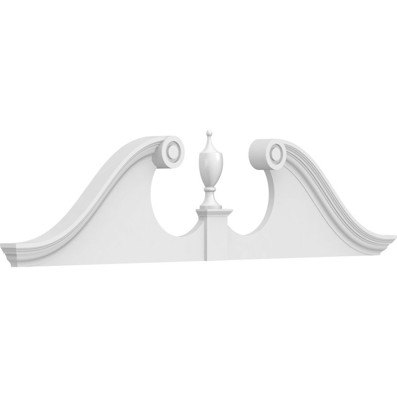 Fronton en PVC de qualité architecturale Rams Head, H 16-1 / 2 po x l 66 po x P 2-3 / 4 po