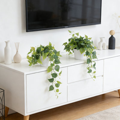 Paquet de 2 plantes artificielles en pot artificiel en pot pour bureau à domicile