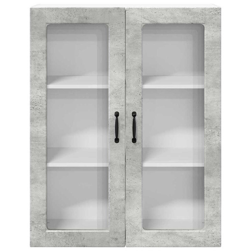 Vidaxl Kitchen Wall Cabinet Brown Oak 60 X 31 X 100 Cm Engineered Wood, 100cm H x 80cm W x 31cm D, Concrete Grey