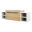 Meuble-lavabo mural avec lavabo en résine et rangement modulaire-129691245