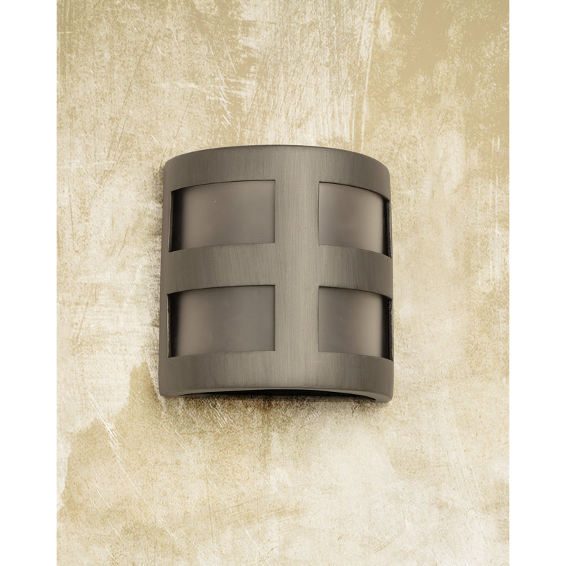 Applique murale d'extérieur en céramique Coan, ampoule DEL incluse, H 9 po x l 9,5 po x P 5 po, Étain frotté