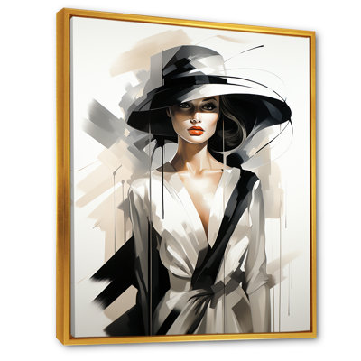 Black and white Fashion top model woman runway  III - Fashion Illustration Wall Art