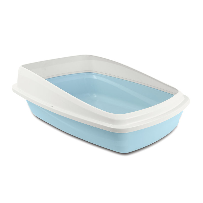 Bac à litière standard en plastique, Gris charbon / Rouge, H 8,6 po x l 16,9 po x P 22,4 po