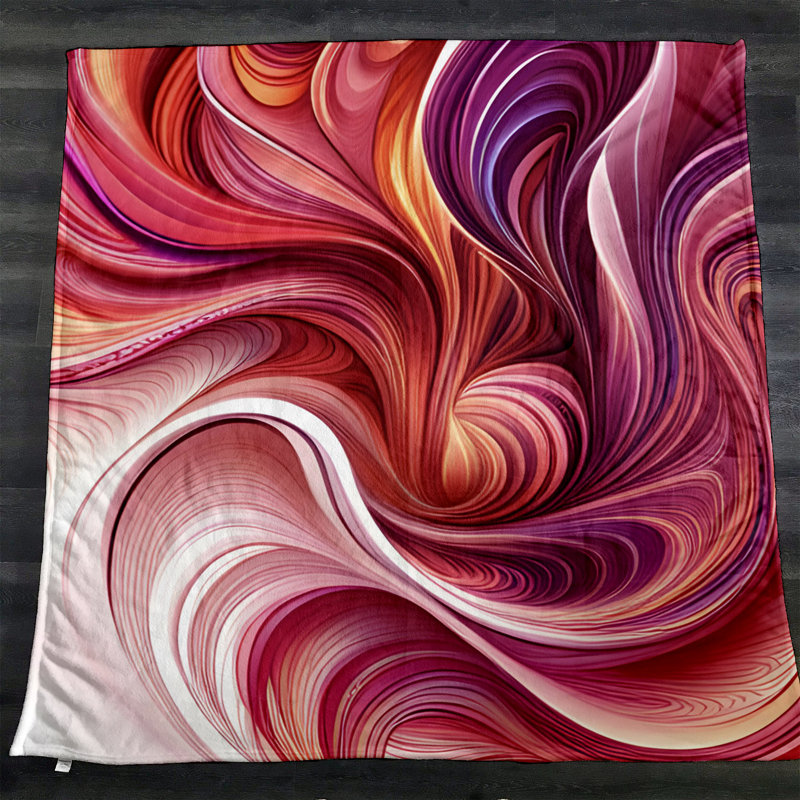 Throw Blanket, 51" W x 60" L, Abstract, Pink/Orange