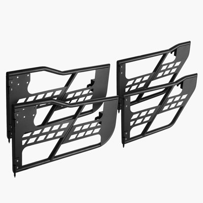 Portes tubulaires Jeep, 4 portes, porte tubulaire Jeep de style chasse avec charnières robustes et loquet d'origine, portes Jeep avec patins en caoutchouc et tube en acier trempé, convient pour Jeep Wrangler JK 2007-2018