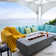 Granville Elementi 60" Rectangular Outdoor Concrete Fire Pit Table with Lava Rocks and Cover