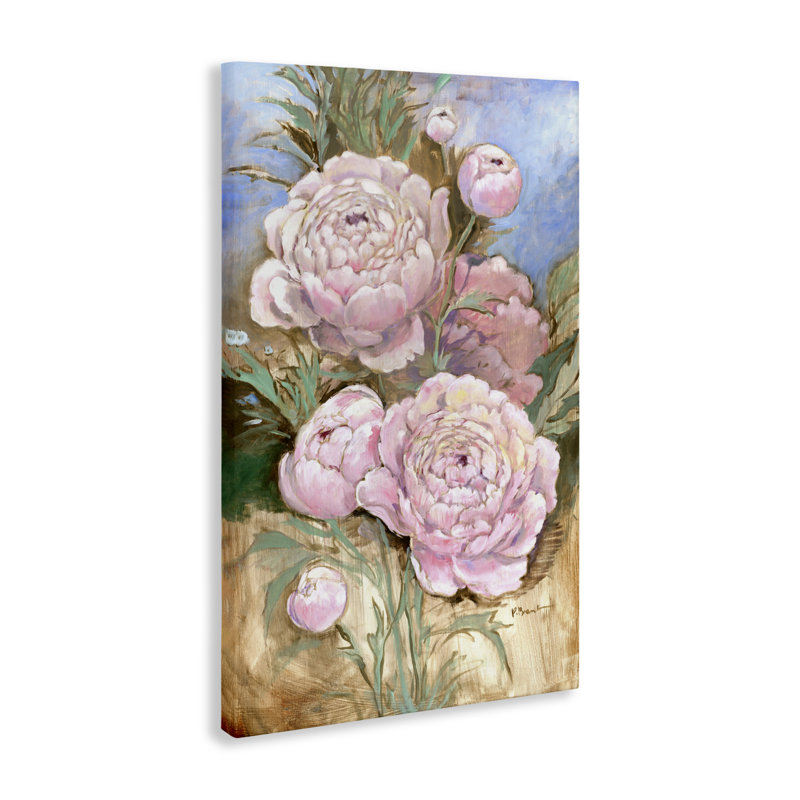 Impressions de pivoines, toile par Paul Brent, H 24 po x l 16 po