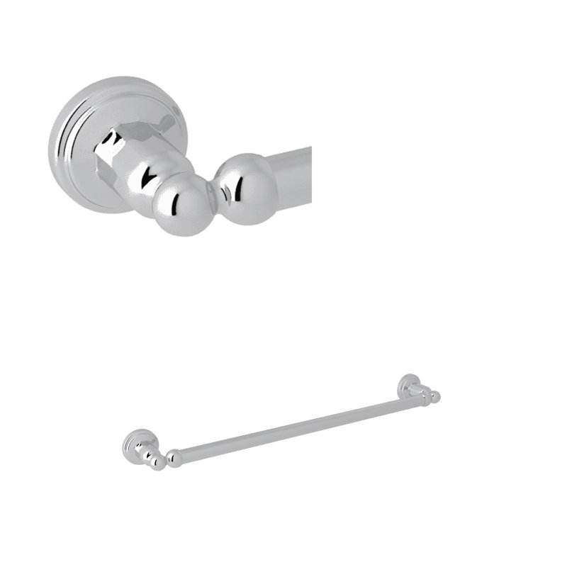 Edwardian Towel Bar, 2" H x 19.5" W x 2.5" D, Polished Chrome