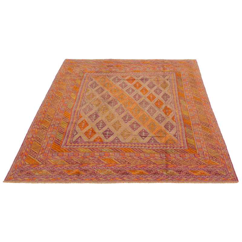 Tapis unique en laine noué à la main 6 pi 7 po x 8 pi 11 po nouvel âge Jhoti