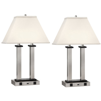 Square Post Metal USB Desk Lamp