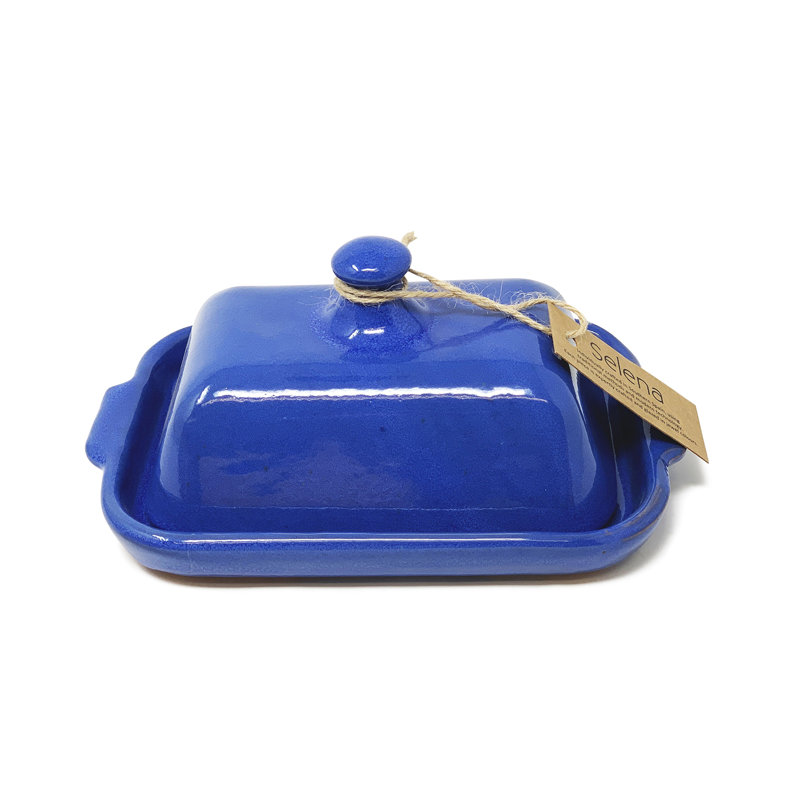 Cassiopeia Butter Dish with Lid, Selena Blue