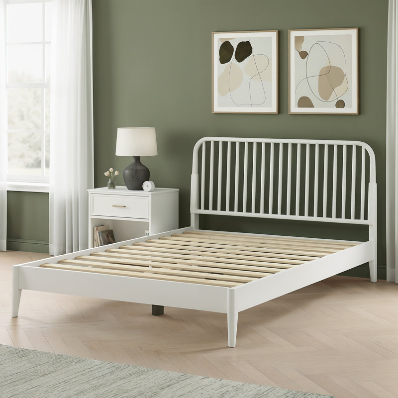Kentwood Solid Wood Double Bed, White