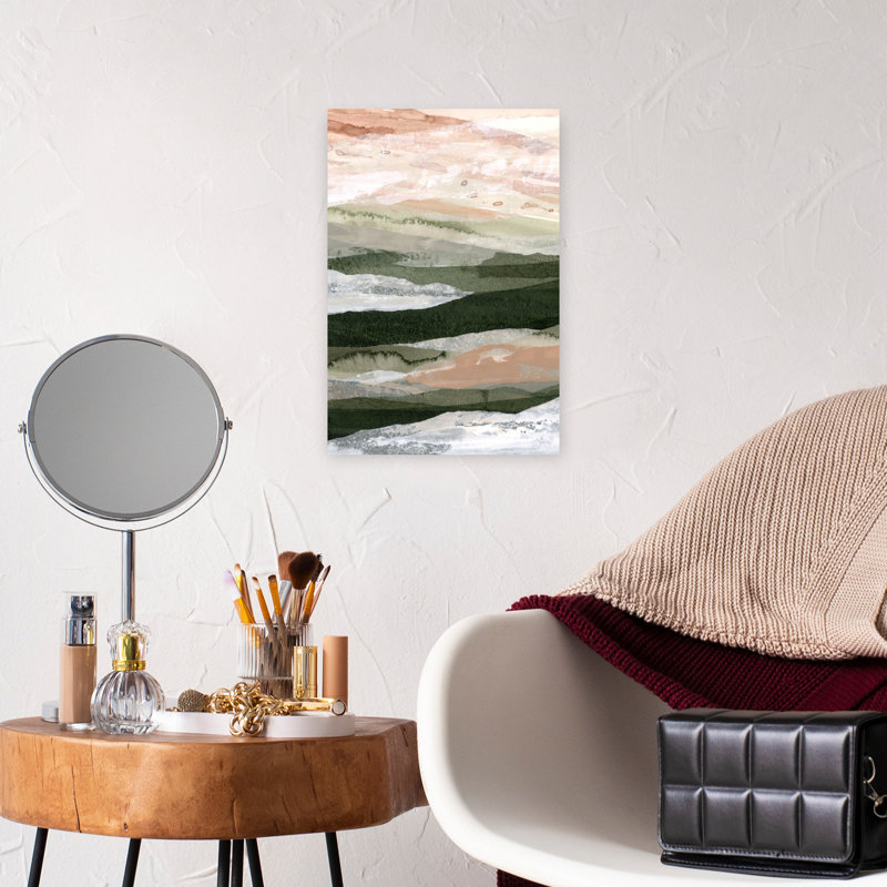 Art contemporain contemporain, paysage forestier abstrait, H 18 po x l 12 po