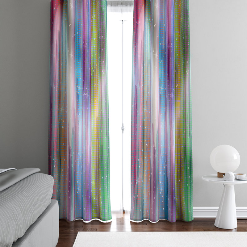 Paire de rideaux semi-transparents Rainbow Stardust, l 20 po x L 61 po