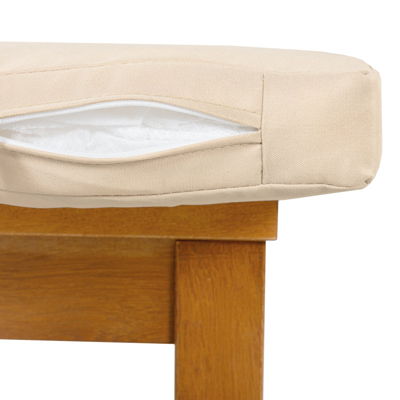 Ensemble repas pour 6 personnes en bois d'acacia avec table rectangulaire et coussins inclus, Brun