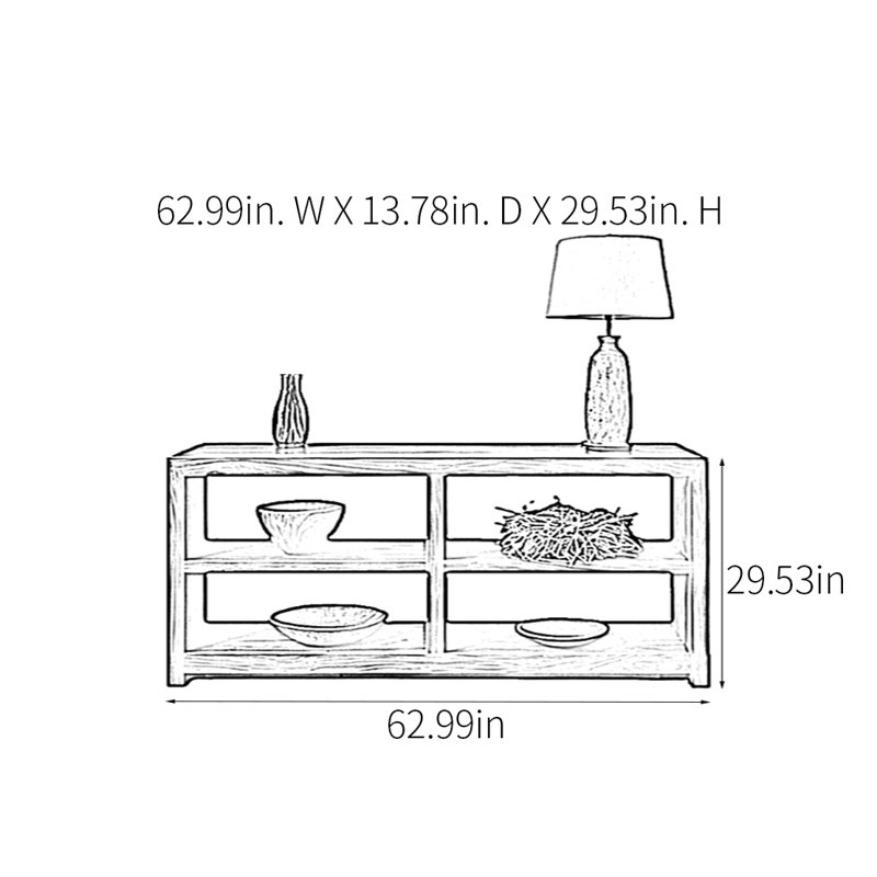 Somerdale, 29.53" H x 62.99" W x 13.78" D