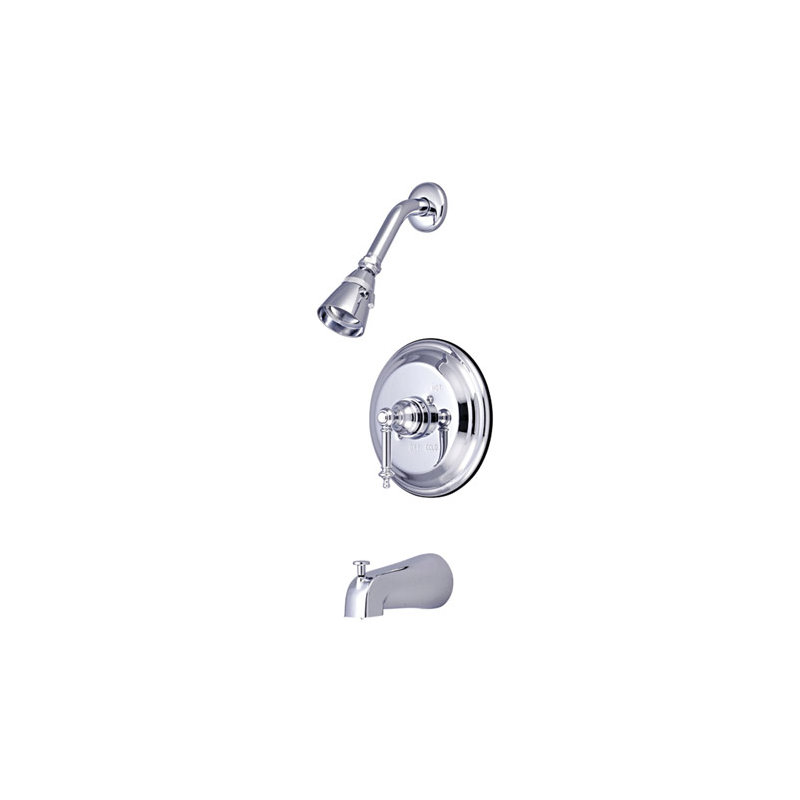 Volume Control Tub and Shower Faucet with Tampleton Lever Handles, Polished Chrome