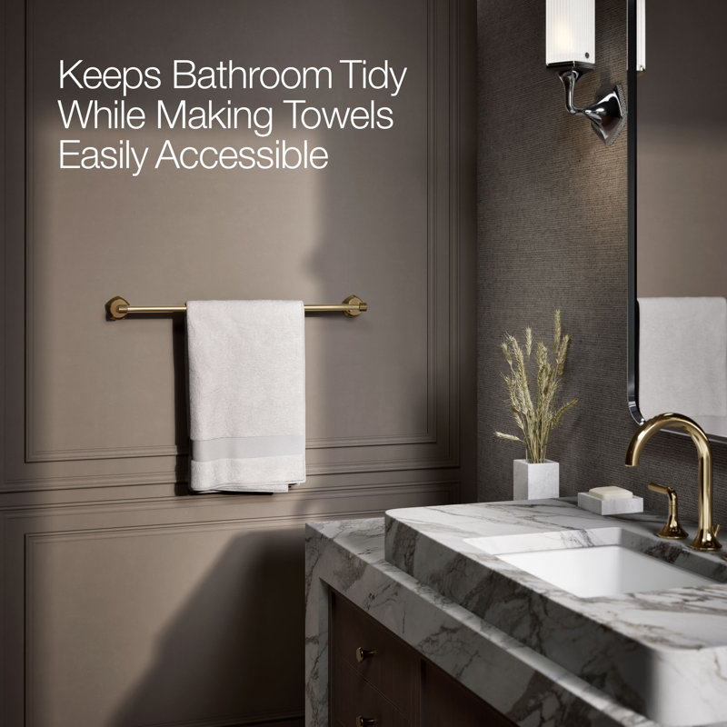 Occasion Towel Bar, Vibrant French Gold, 2.31" H x 24" W x 3.5" D