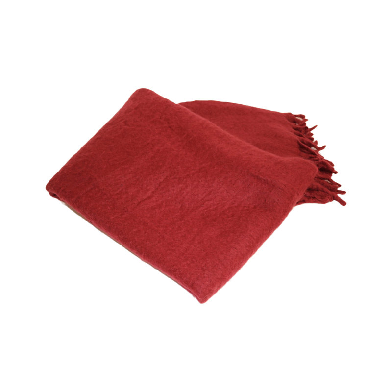 Jeté 100% laine Hidalgo, Rouge, 2.8