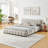 Queen Size Upholstered Storage Bed Frame With Chenille Fabric And Headboard, Built-In Drawers-1929926738