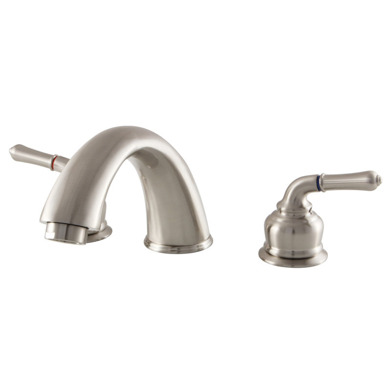 Kingston Brass Magellan Two-Handle 3-Hole Deck Mount Roman Tub Faucet, Brushed Nickel