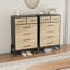 Commode 6 tiroirs de 46,6 pouces de hauteur avec pieds et robot aspirateur. Armoire de rangement en chêne naturel-571484898