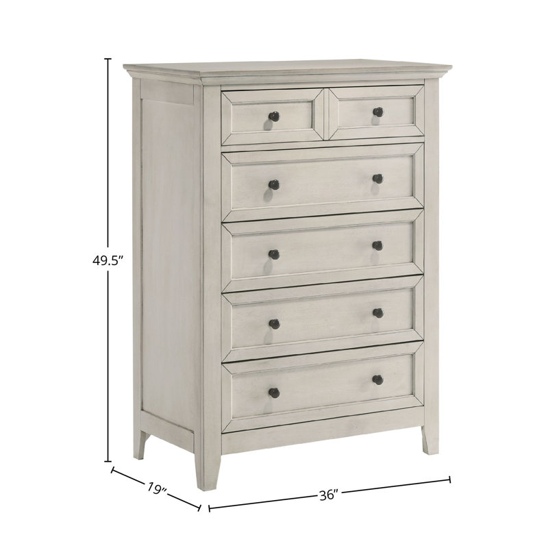 Bletsoe 5-Drawer Chest, White