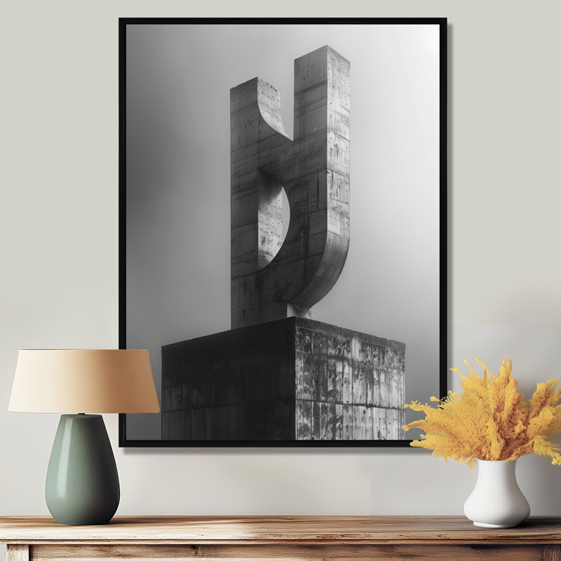 Monochromes architecturaux d'art III, reproduction d'art mural, H 30 po x l 40 po, Cadre flottant noir
