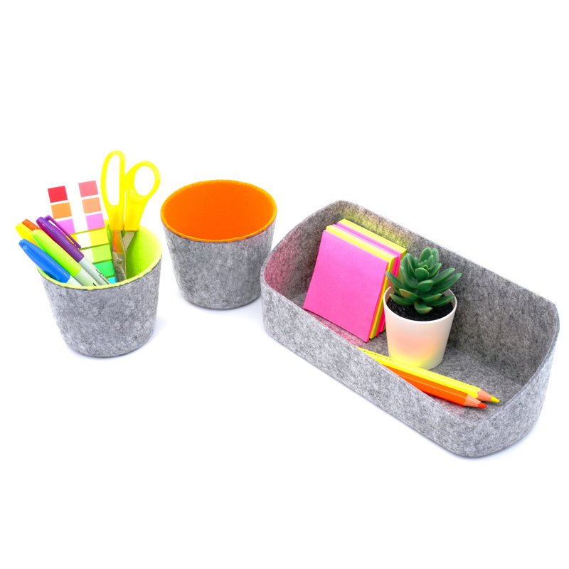 Desk Organizer Set, Orange/Green