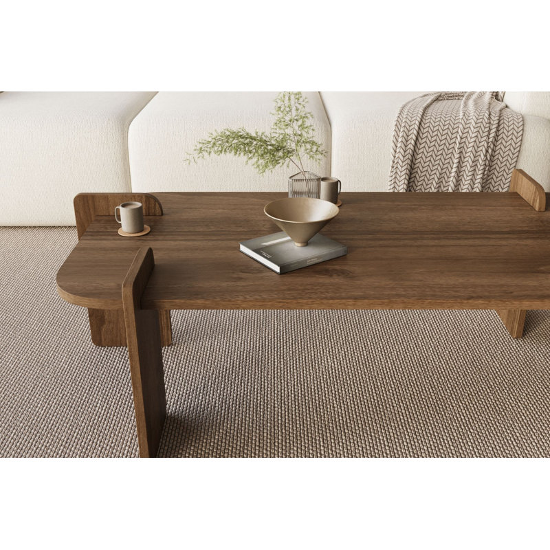 Calderon Modern Walnut Coffee Table, 47.2 x 13.8 x 23.6 Inches | 100% Melamine Coated Chipboard, Durable and Stylish | Easy Assembly, Perfect for Living Room & Home Décor | Elegant Solid Color Design