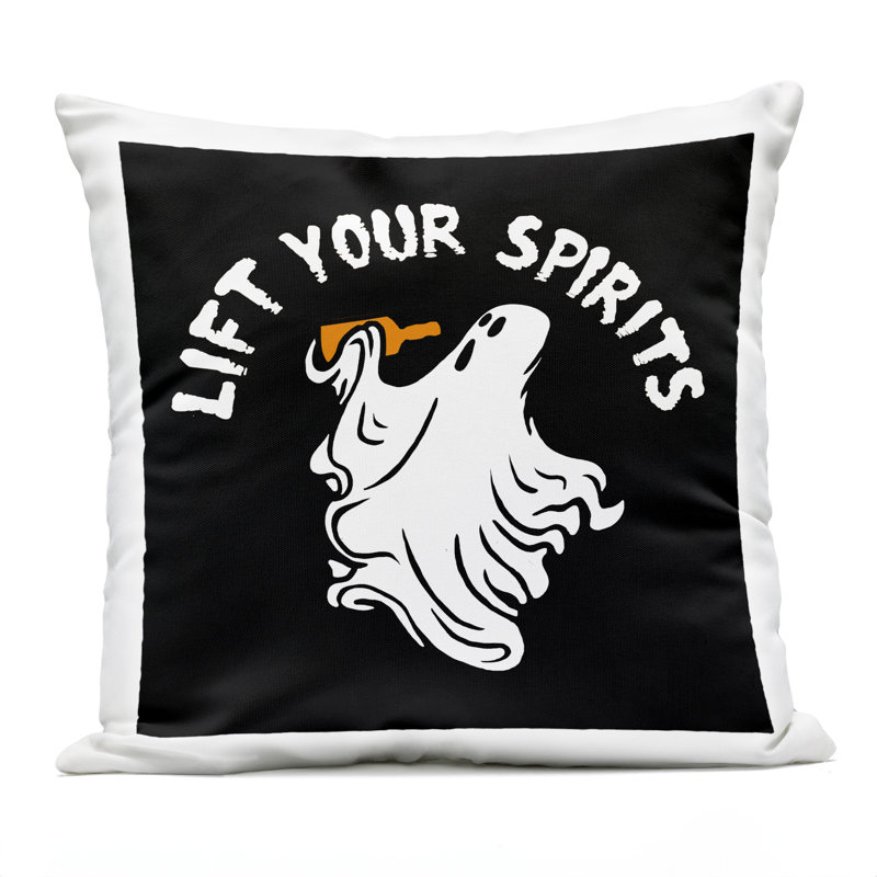 Lift Your Spirits Ghost Outdoor Printed Pillow design by Jedco Brands, Inc.