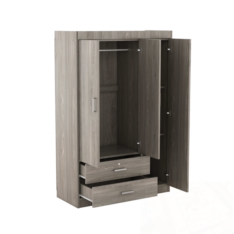 Zadok 3 portes avec 2 tiroirs, Gris