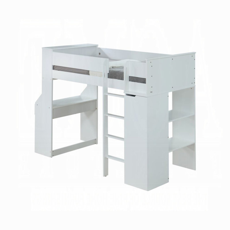 Lit mezzanine avec bureau et garde-robe