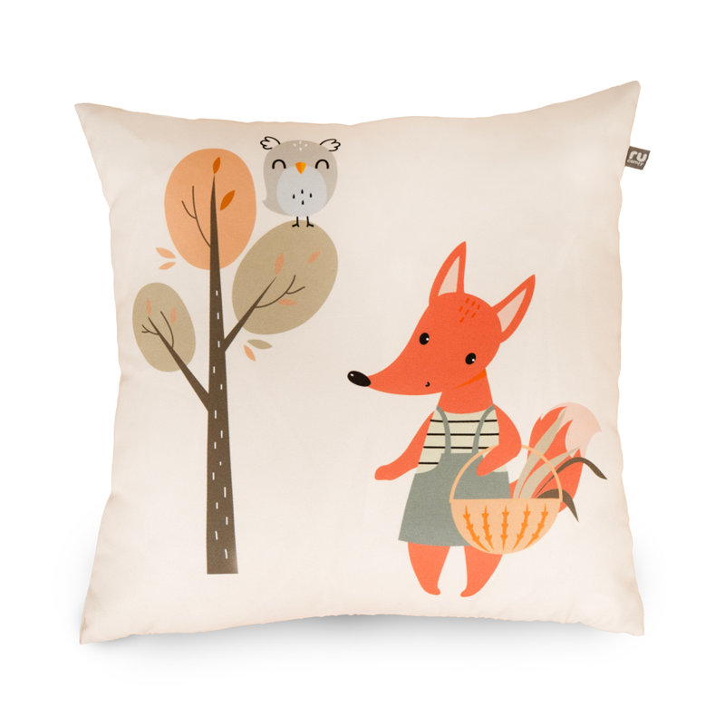 rucomfy Fibre Filled Forrest Friends Cushion. Kids Home Decor, Extra Soft Fabric Throw Cushions. Kids Playroom Comfort Pre-Filled Throw Pillow 40 x 40cm