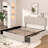 Kempst Full Size Storage Bed Frame with 4 Storage Drawers and Button Tufted Adjustable Headboard, Upholstered Platform Bed with USB & Type C Charge Station, Wooden Slats Support, No Box Spring Needed-713142376-713142379