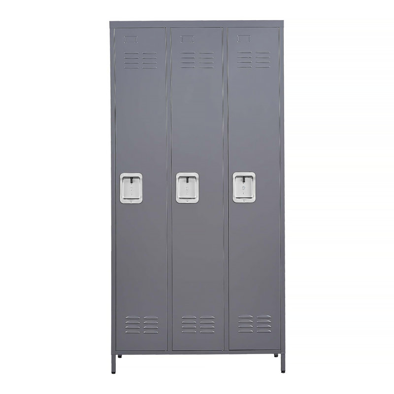 Durable Steel Three-Compartment Storage Locker with Enhanced Security and Easy Assembly for Versatile Use