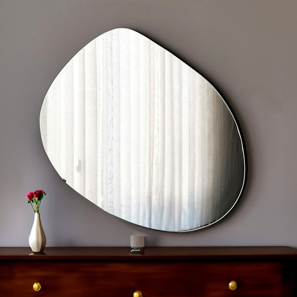 Wrought Studio Gizella Asymmetrical Wood Mirror