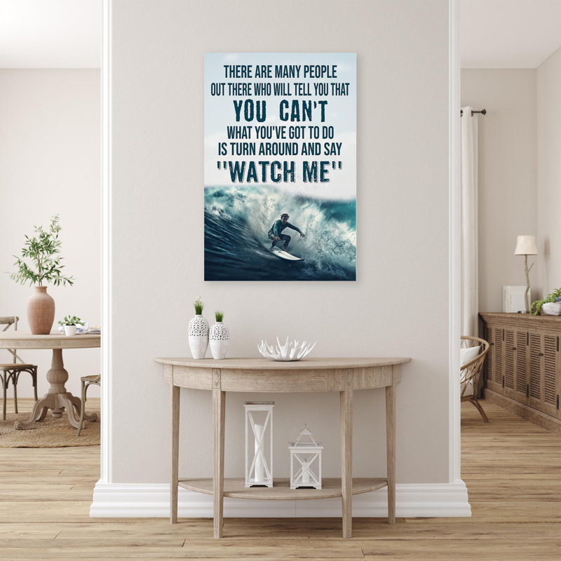 «Surfing Watch Me On», impression sur toile, H 20 po x l 16 po x P 1,25 po