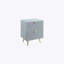2 Drawers MDF Nightstand in Grey High Gloss Finish