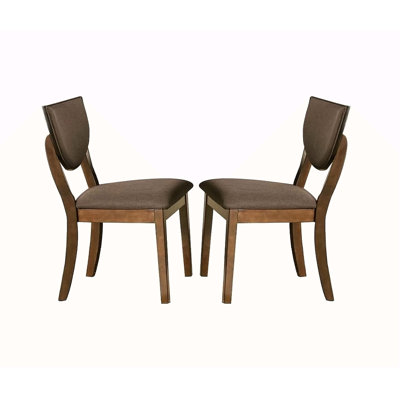 Ensemble de chaises d'appoint 2 pièces rembourrées en bois massif chocolat foncé