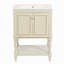 Meuble-lavabo de luxe moderne de 24 po avec lavabo en céramique, meuble de salle de bain avec tablette ouverte et rangement fermé-125847753