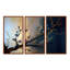 Blue Cherry Blossom Branch I - ensemble d'art mural moderne sur toile-88084685-88084687