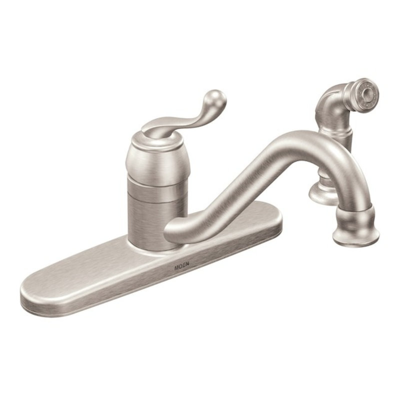 Moen Muirfield Single Handle Deck-mount Kitchen Faucet with Sprayer ( Deck Plate Included ) ( Side Sprayer Included )