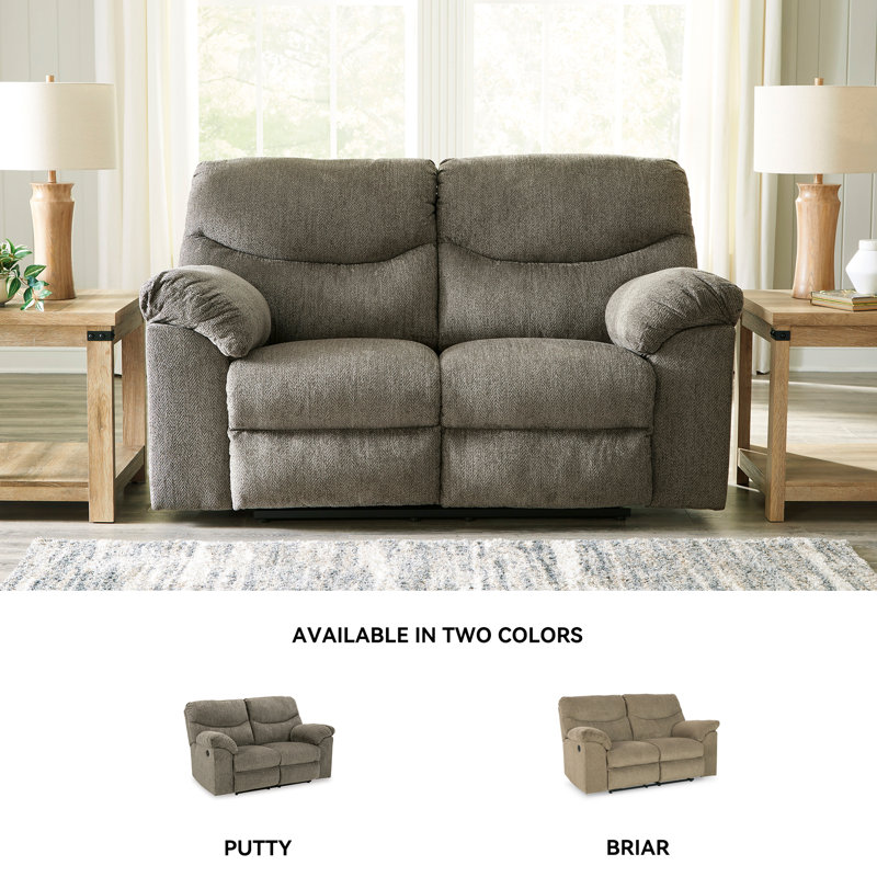 Alphons Upholstered 70'' Reclining Loveseat, Brown Polyester
