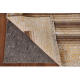 Tapis jaune moderne abstrait 3 x 5